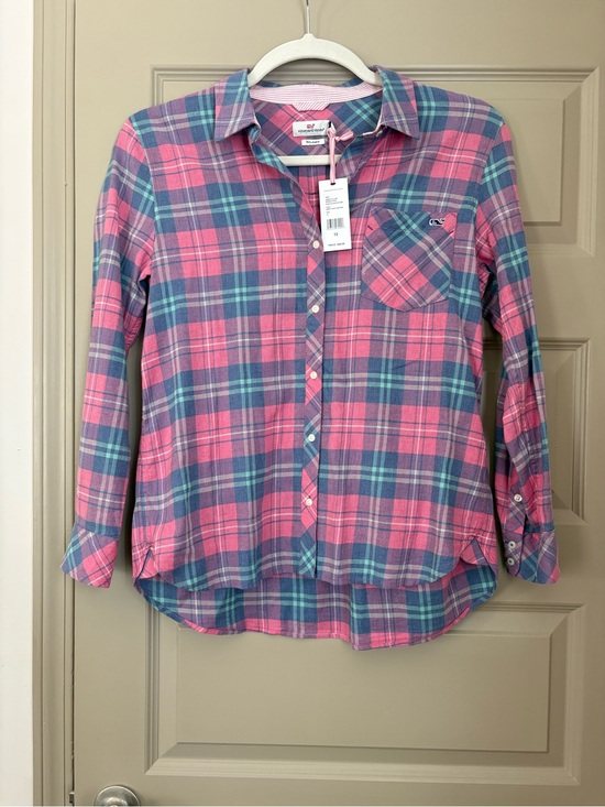Vineyard Vines Tops - Vineyard Vines Pink Teal Plaid Button-Down